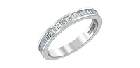 14K White Gold 0.65cttw Baguette Diamond Ring/Band, Size 6.5