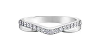 10K White  Gold 0.10cttw Diamond Ring / Band, size 6.5