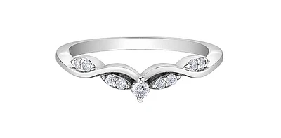 10K White Gold 0.11cttw Diamond Ring, size 6.5