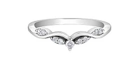 10K White Gold 0.11cttw Diamond Ring, size 6.5