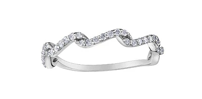 10K White Gold 0.22cttw Diamond Ring / Band, size 6.5