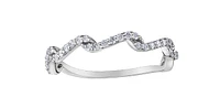10K White Gold 0.22cttw Diamond Ring / Band, size 6.5