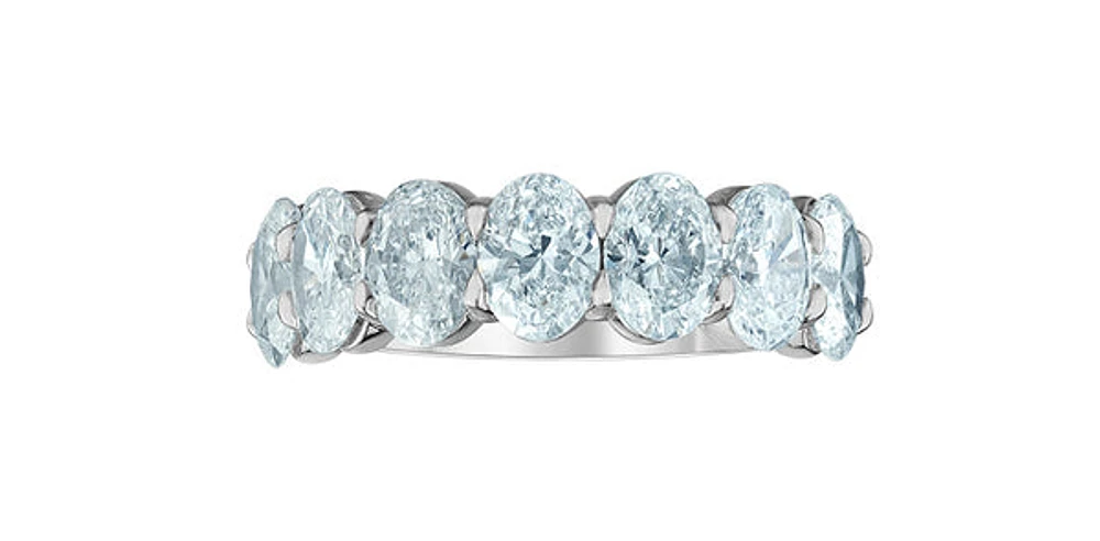 14K White gold 3.75cttw Lab Grown Oval Cut Diamond Engagement / Anniversary Ring - 7