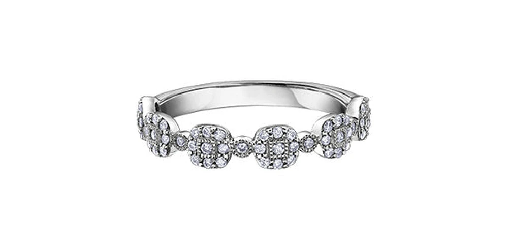 10K White Gold 0.26cttw Diamond Ring, Size 6.5