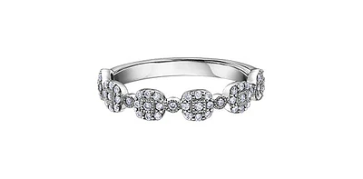10K White Gold 0.26cttw Diamond Ring, Size 6.5