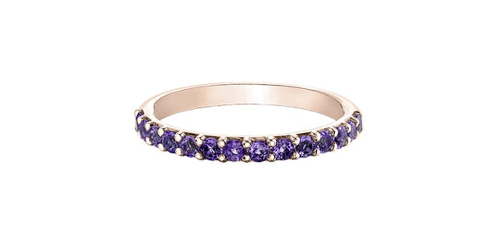 10K Rose Gold Amethyst Ring, size 6