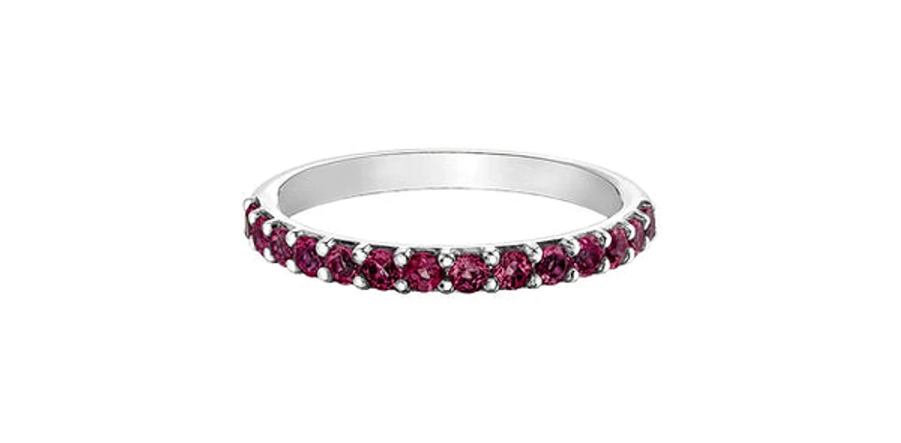 10K White Gold 0.56cttw Created Ruby Ring, size 6.5