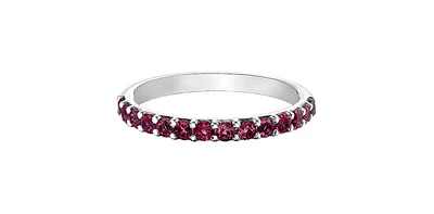 10K White Gold 0.56cttw Created Ruby Ring, size 6.5