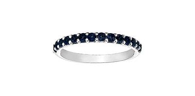10K White Gold Created Sapphire Ring, size 6.5