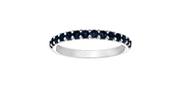 10K White Gold Created Sapphire Ring, size 6.5