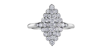 10K White Gold 1.00cttw Diamond Ring, size 6.5
