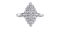 10K White Gold 1.00cttw Diamond Ring, size 6.5