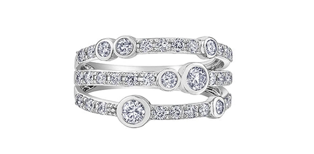 10K White Gold 1.00cttw Diamond Ring, size 6