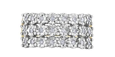 10K 2 Tone Gold 0.25cttw Diamond Ilusion Set Ring - / 4.5