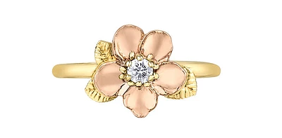 14K Yellow & Rose Gold Canadian Diamond Wild Rose Ring