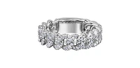 10K White Gold 0.50cttw Diamond Miami Cuban Link Ring / Band, size 6.5