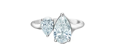 14K Gold 2.500cttw Lab Grown Pear Cut Diamond Ring