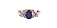 10K Rose Gold Amethyst and Diamond Ring