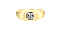 10K Yellow Gold 0.06cttw Diamond Gents Ring, size 10