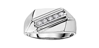 10K White Gold 0.20cttw Gents Diamond Ring, size 10