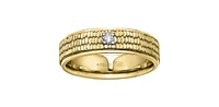 14K Yellow Gold 0.07cttw Canadian Diamond Gents Diamond Ring, size 10