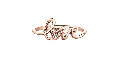 10K Rose Gold 0.01cttw Diamond Love Ring, size 6.5