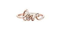 10K Rose Gold 0.01cttw Diamond Love Ring, size 6.5