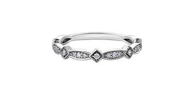 10K White Gold 0.17cttw Diamond Ring, size 6.5