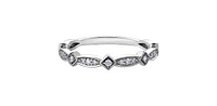 10K White Gold 0.17cttw Diamond Ring, size 6.5