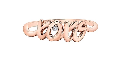 10K Rose  Gold 0.01cttw Diamond Love Ring, size 6