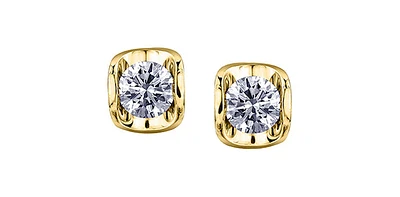 10K Yellow Gold Diamond Earrings 0.15cttw