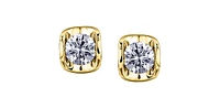 10K Yellow Gold Diamond Earrings 0.15cttw