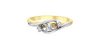 10K Yellow & White Gold 0.11cttw Diamond Engagement Ring, Size 6.5