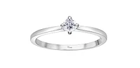 10K White Gold 0.18cttw Canadian Diamond Engagement Ring, 6.5
