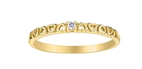 10K Yellow Gold 0.02cttw Diamond Ring, Size 6.5