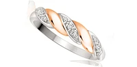 10k White & Rose Gold 0.054cttw Diamond Ring, size 6.5