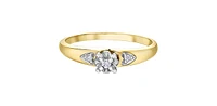 10K Yellow & White Gold 0.04cttw Diamond Engagement Ring, Size 6.5
