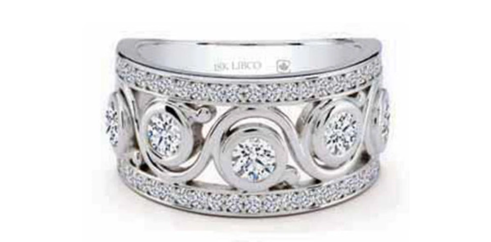14K White Gold 1.17cttw Canadian Diamond Ring, size 6.5
