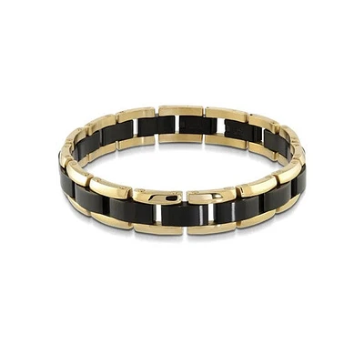 ITALGEM - Dual Tone Gold and Black Stainless Steel Bracelet