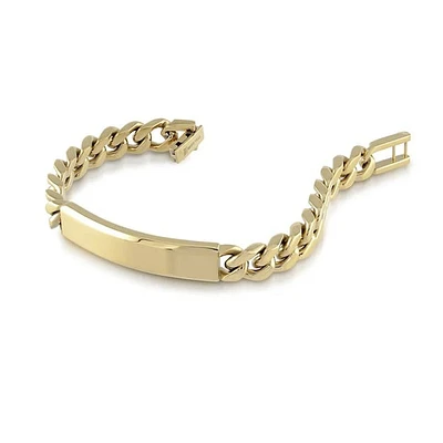 ITALGEM - 9.4mm Gold Plated Stainless Steel Curb I.D. Bracelet