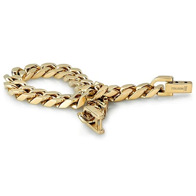 ITALGEM -  Gold Plated Stainless Steel 9.4MM Curb Bracelet 8.5"