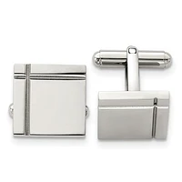 Stainless Steel Polished Square Cufflinks Engraving