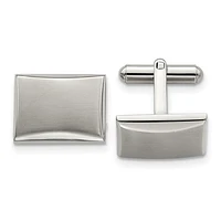 Stainless Steel Brushed and Polished Rectangle Cufflinks