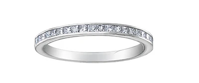 14K White Gold Princess Cut Channel Set Diamond Band - 6.5 / Carat Weight