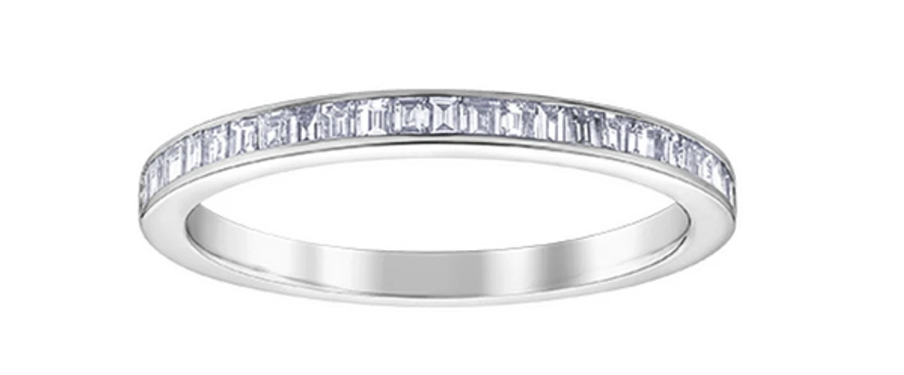 14K White Gold Baguette Cut Channel Set Diamond Band