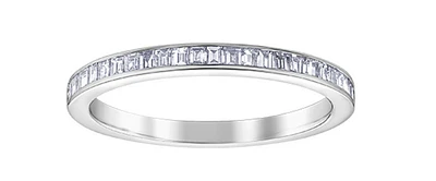 14K White Gold Baguette Cut Channel Set Diamond Band