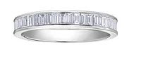 18kt & Palladium(hypoallergenic) White Gold Baguette Cut Channel Set Diamond Band - Size 6.5