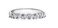 14K White Gold Marquise & Round Cut Diamond Band - 6.5