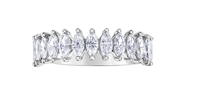 14K White Gold Marquise Cut Diamond Band
