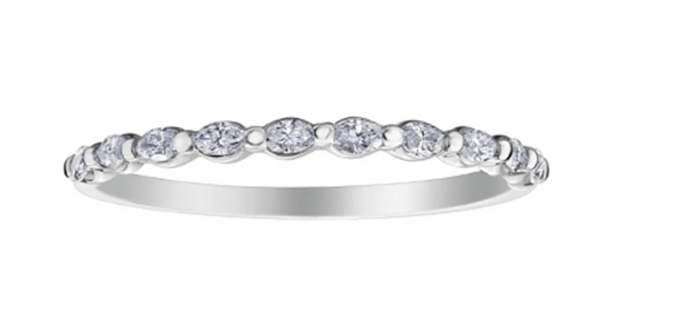14K White Gold Marquise Cut Diamond Band - 6.5 / Carat Weight